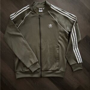Adidas Khaki Olive Green Track Jacket Sz Small